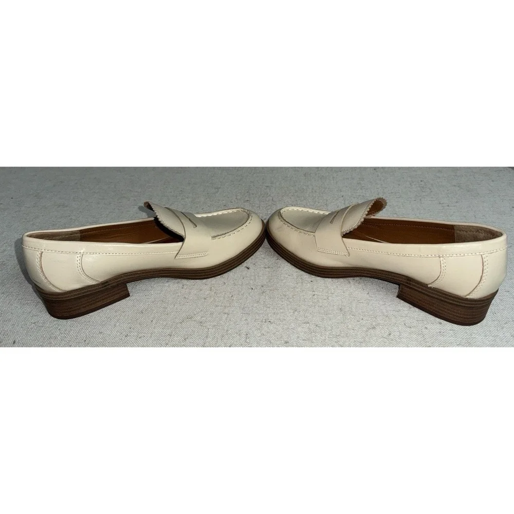 LUCKY BRAND‎ Floriss Penny Loafers Tailored Beige Vanilla Leather Women's 8